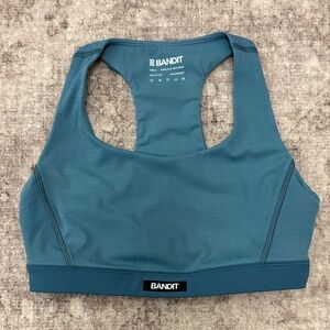Bandit Grid Women's Teal Sports Bra with 3 pockets